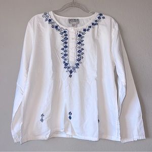 Nantu Famia 100% cotton blouse with embroidery Size XL